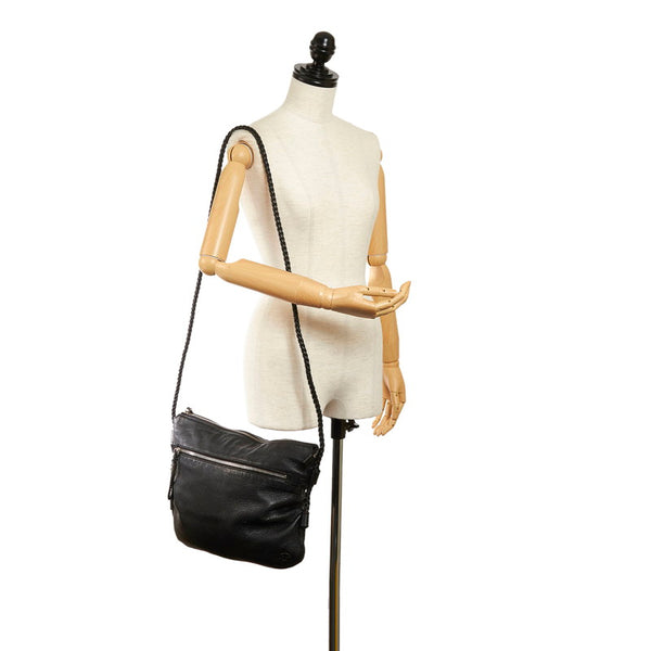 グッチ インターロッキングG 斜め掛け ショルダーバッグ 268244 ブラック レザー レディース GUCCI 【中古】