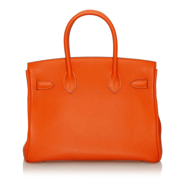 エルメス バーキン30 トゴ オレンジ レザー ハンドバッグ レディース HERMES T刻印 【中古】
