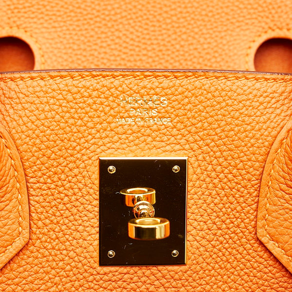 エルメス バーキン30 トゴ オレンジ レザー ハンドバッグ レディース HERMES T刻印 【中古】