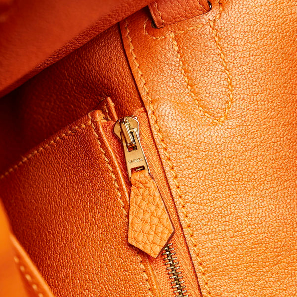 エルメス バーキン30 トゴ オレンジ レザー ハンドバッグ レディース HERMES T刻印 【中古】