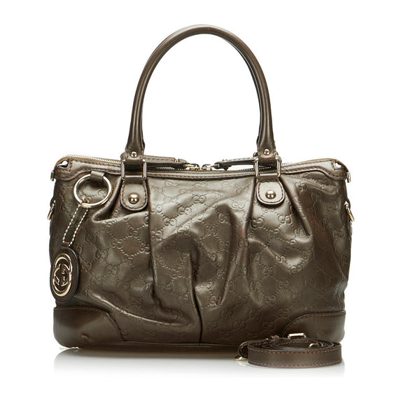 グッチ グッチシマGG スーキー ハンドバッグ ショルダーバッグ 2WAY  247902 ブロンズ ブラウン レザー レディース GUCCI 【中古】