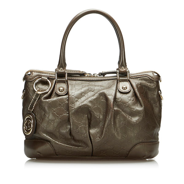 グッチ グッチシマGG スーキー ハンドバッグ ショルダーバッグ 2WAY  247902 ブロンズ ブラウン レザー レディース GUCCI 【中古】