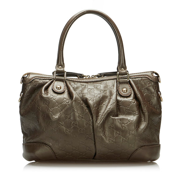 グッチ グッチシマGG スーキー ハンドバッグ ショルダーバッグ 2WAY  247902 ブロンズ ブラウン レザー レディース GUCCI 【中古】