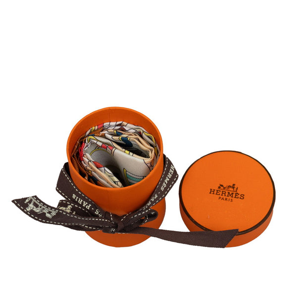 エルメス ツイリー ODYSSEY オデッセイ スカーフ ブラウン マルチカラー シルク レディース HERMES 【中古】