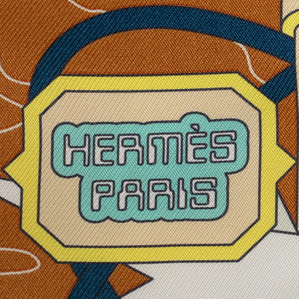 エルメス ツイリー ODYSSEY オデッセイ スカーフ ブラウン マルチカラー シルク レディース HERMES 【中古】