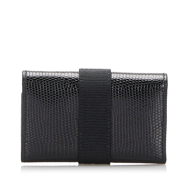 サルヴァトーレフェラガモ ヴァラリボン 6連 キーケース ブラック レザー レディース Salvatore Ferragamo 【中古】