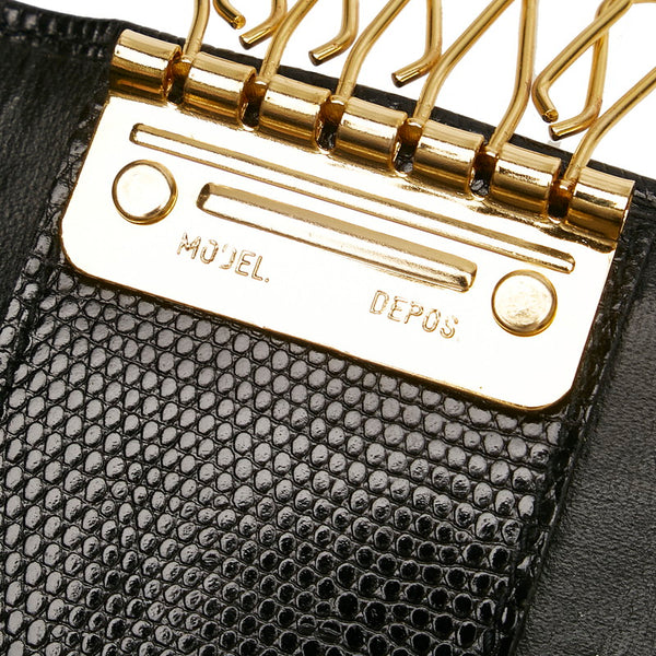 サルヴァトーレフェラガモ ヴァラリボン 6連 キーケース ブラック レザー レディース Salvatore Ferragamo 【中古】