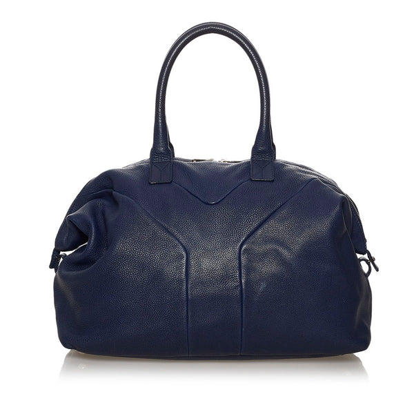 サンローラン Yライン ネイビー レザー トートバッグ レディース SAINT LAURENT 【中古】