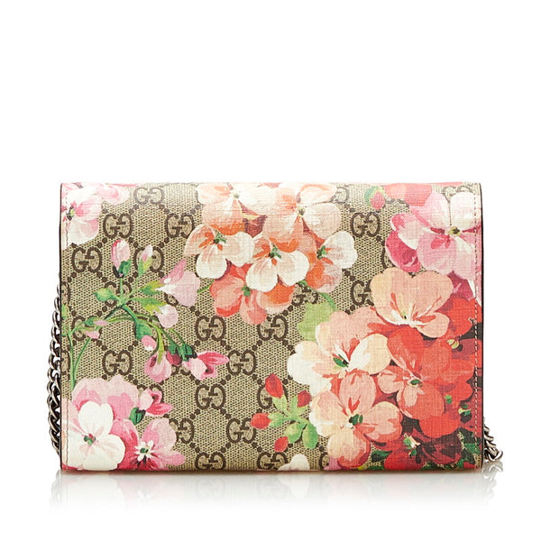 グッチ GGブルームス ディオニュソス 斜め掛け チェーン ショルダーバッグ ウォレット 401231 ベージュ PVC レザー レディース GUCCI 【中古】