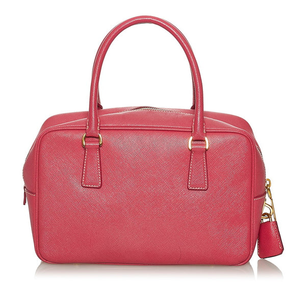 プラダ サフィアーノ ピンク レザー ハンドバッグ レディース PRADA 【中古】