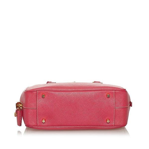 プラダ サフィアーノ ピンク レザー ハンドバッグ レディース PRADA 【中古】