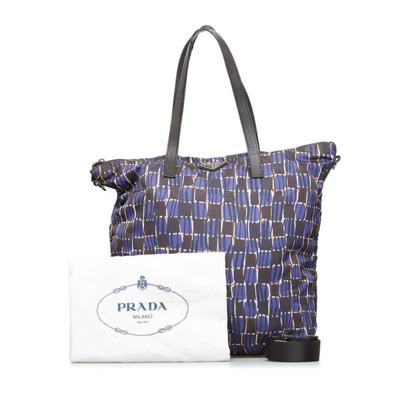 プラダ ショルダーバッグ ハンドバッグ 2WAY パープル ブラウン ナイロン レザー レディース PRADA 【中古】