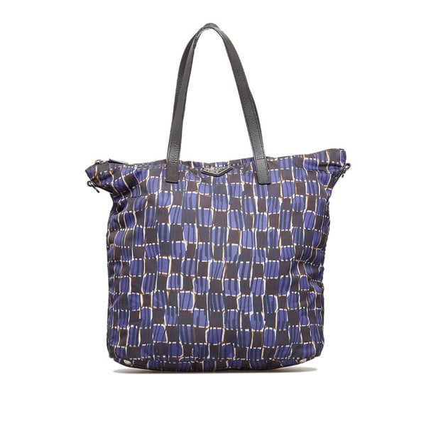 プラダ ショルダーバッグ ハンドバッグ 2WAY パープル ブラウン ナイロン レザー レディース PRADA 【中古】