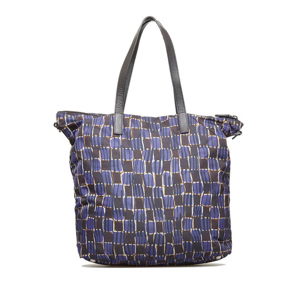 プラダ ショルダーバッグ ハンドバッグ 2WAY パープル ブラウン ナイロン レザー レディース PRADA 【中古】