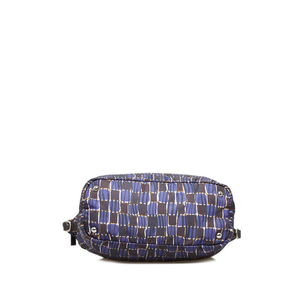 プラダ ショルダーバッグ ハンドバッグ 2WAY パープル ブラウン ナイロン レザー レディース PRADA 【中古】