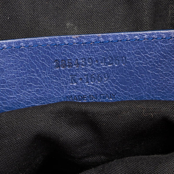バレンシアガ ジャイアント ミニポンポ 285439 ブルー レザー ハンドバッグ ショルダーバッグ２WAY レディース BALENCIAGA 【中古】