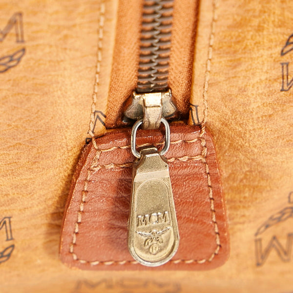 エム シー エム ヴィセトス ロゴグラム ボストンバッグ ブラウン PVC レザー レディース MCM 【中古】