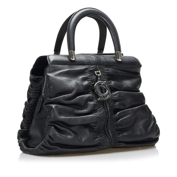 ディオール カレーニナ ハンドバッグ ボストンバッグ ブラック レザー レディース Dior 【中古】