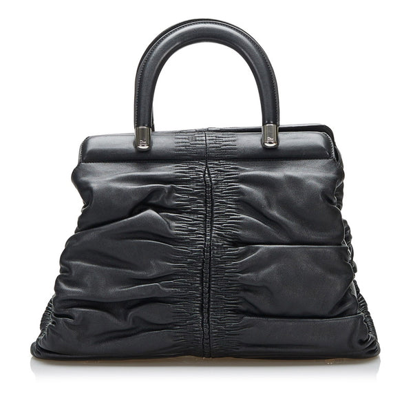 ディオール カレーニナ ハンドバッグ ボストンバッグ ブラック レザー レディース Dior 【中古】