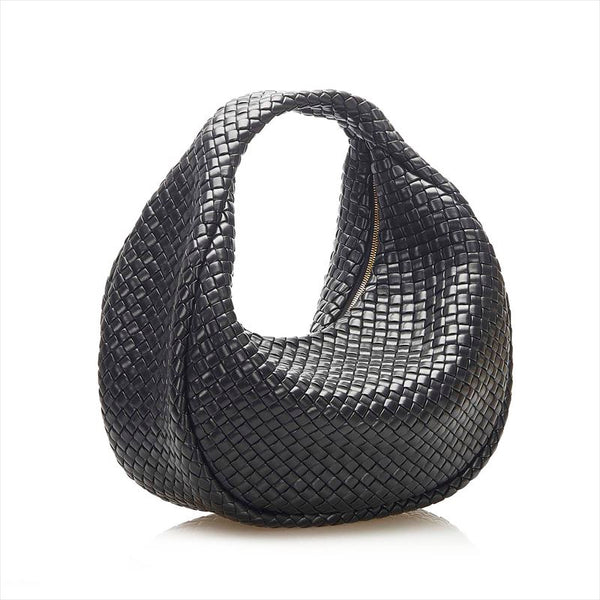 ボッテガヴェネタ ホーボー ブラック レザー ショルダーバッグ レディース BOTTEGAVENETA 中古