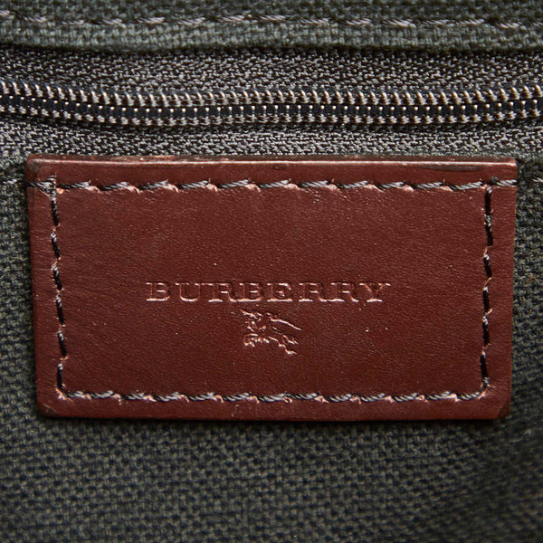 バーバリー ノバチェック ベージュ PVC レザー ハンドバッグ レディース BURBERRY 中古
