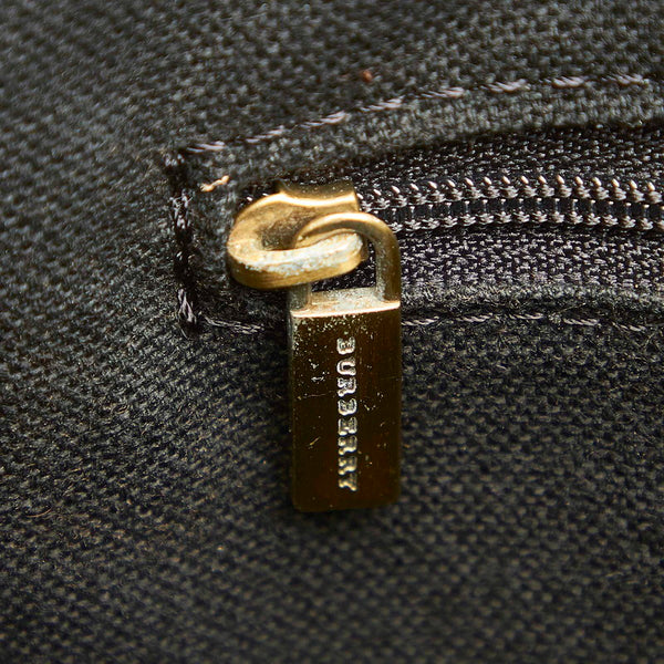 バーバリー ノバチェック ベージュ PVC レザー ハンドバッグ レディース BURBERRY 中古