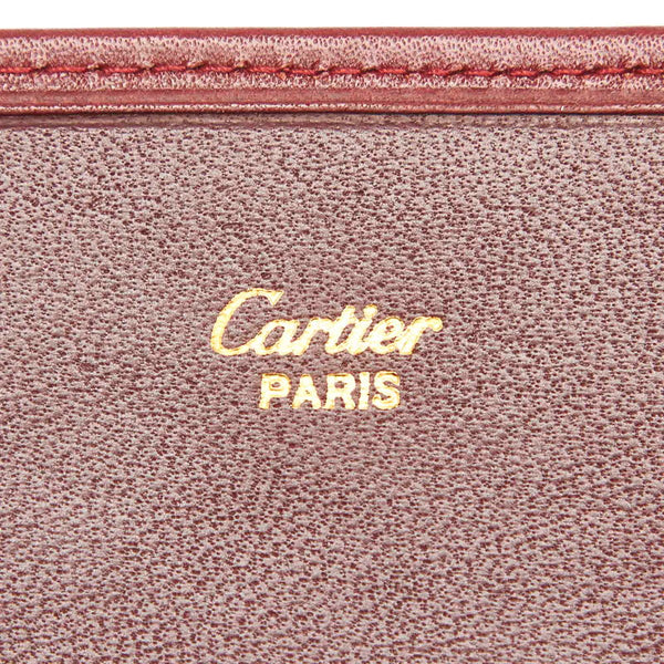 カルティエ ワインレッド レザー 長財布 レディース CARTIER 中古