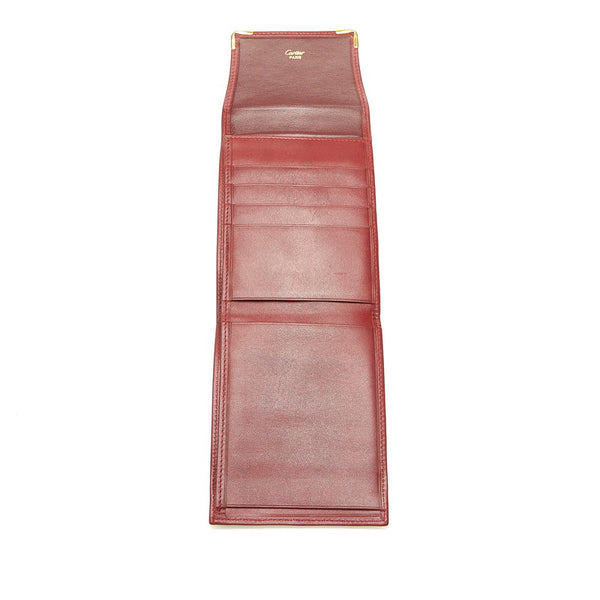 カルティエ ワインレッド レザー 長財布 レディース CARTIER 中古