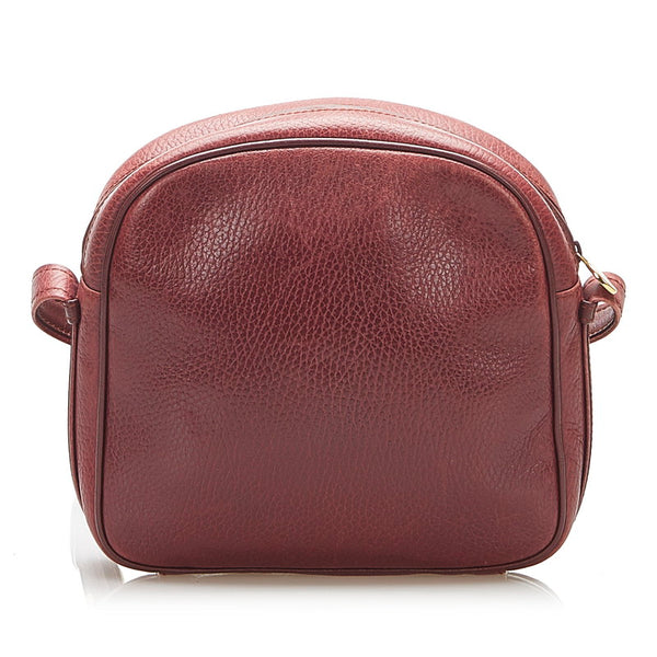 カルティエ ワインレッド レザー ショルダーバッグ レディース CARTIER 中古