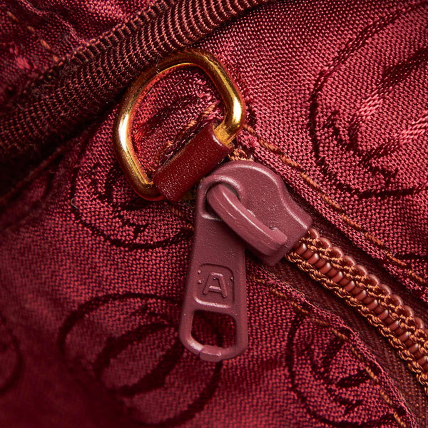 カルティエ ワインレッド レザー ショルダーバッグ レディース CARTIER 中古