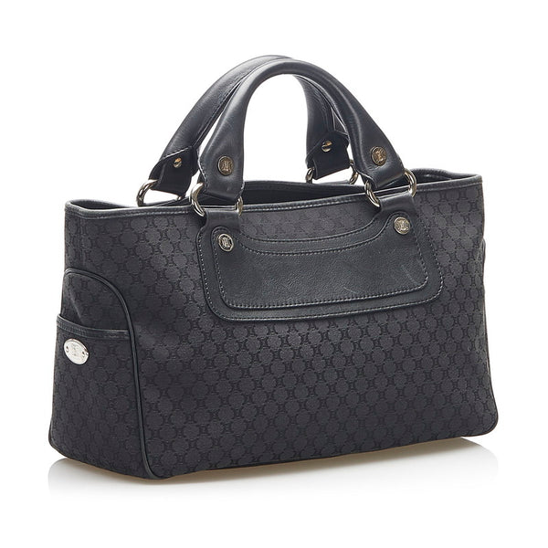 セリーヌ マカダム ブラック キャンバス ハンドバッグ レディース CELINE 中古