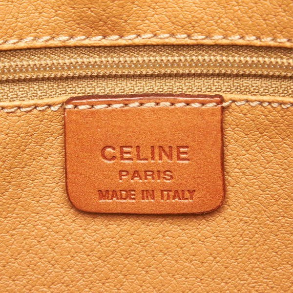 セリーヌ マカダム ブラウン PVC レザー セカンドバッグ レディース CELINE 中古