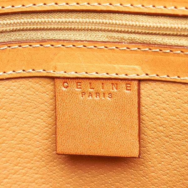 セリーヌ マカダム ブラウン PVC レザー トートバッグ レディース CELINE 中古
