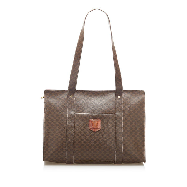 セリーヌ マカダム ブラウン PVC トートバッグ レディース CELINE 中古
