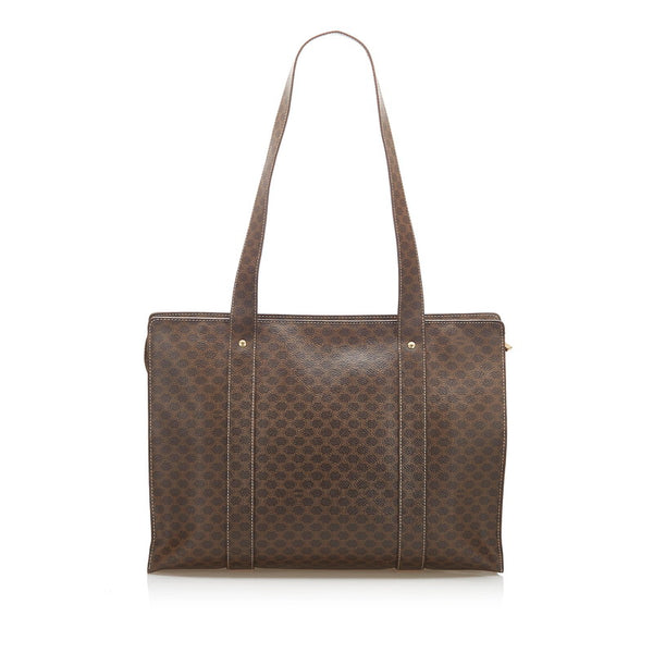 セリーヌ マカダム ブラウン PVC トートバッグ レディース CELINE 中古