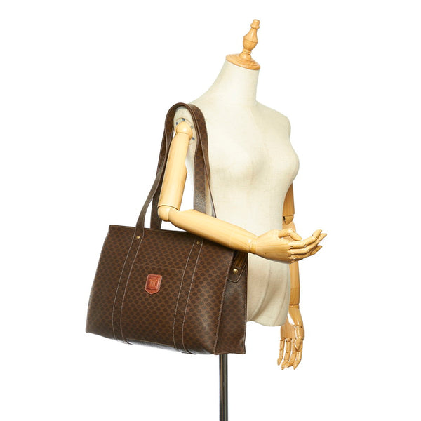 セリーヌ マカダム ブラウン PVC トートバッグ レディース CELINE 中古
