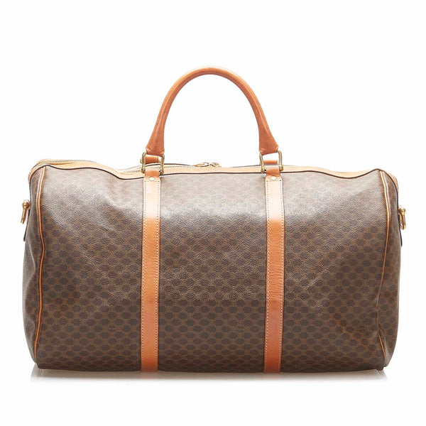セリーヌ マカダム SL 4  ブラウン PVC レザー ボストンバッグ ショルダバッグ 2WAY レディース CELINE 中古
