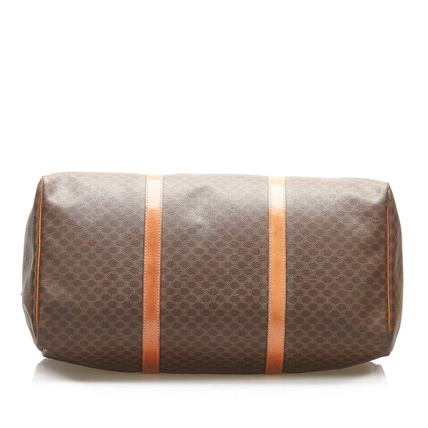 セリーヌ マカダム SL 4  ブラウン PVC レザー ボストンバッグ ショルダバッグ 2WAY レディース CELINE 中古