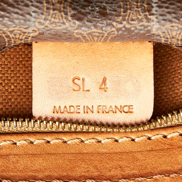 セリーヌ マカダム SL 4  ブラウン PVC レザー ボストンバッグ ショルダバッグ 2WAY レディース CELINE 中古