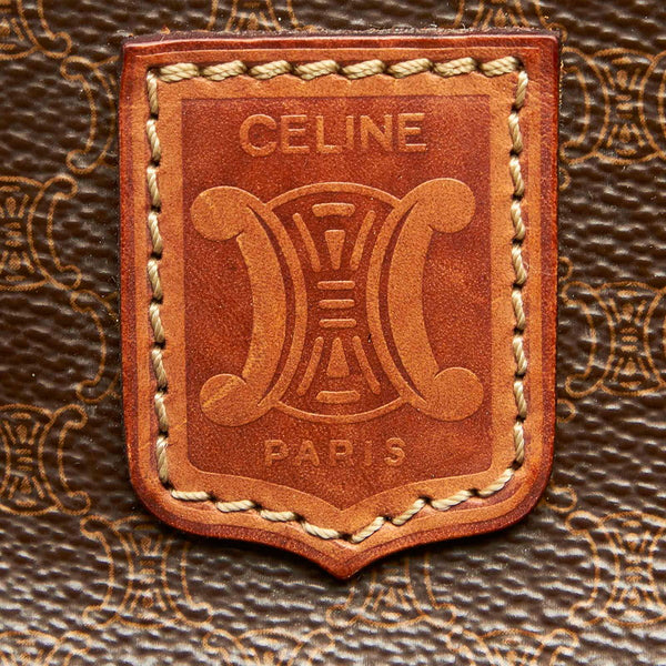 セリーヌ マカダム SL 4  ブラウン PVC レザー ボストンバッグ ショルダバッグ 2WAY レディース CELINE 中古