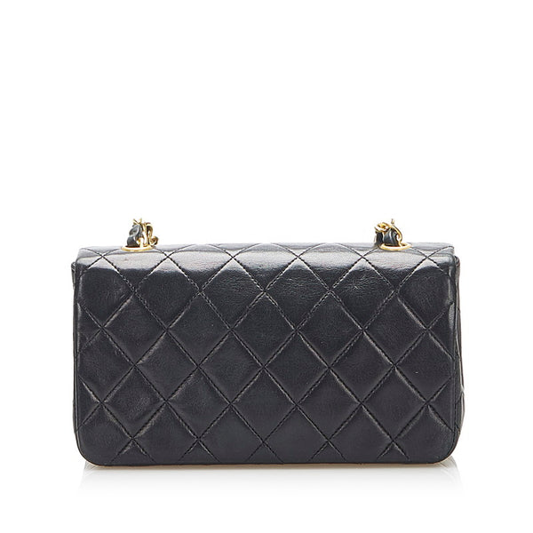 シャネル ミニ マトラッセ ブラック ラムスキン チェーン ショルダーバッグ レディース CHANEL 中古