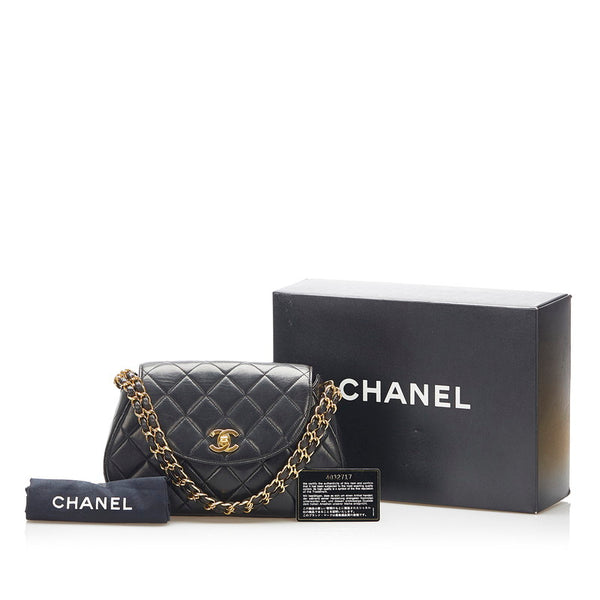シャネル マトラッセ ブラック ラムスキン ショルダーバッグ レディース CHANEL 中古