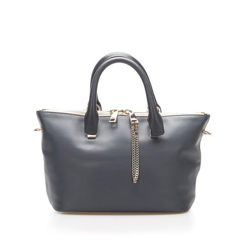 クロエ ブラック グレー レザー ハンドバッグ レディース Chloe 中古