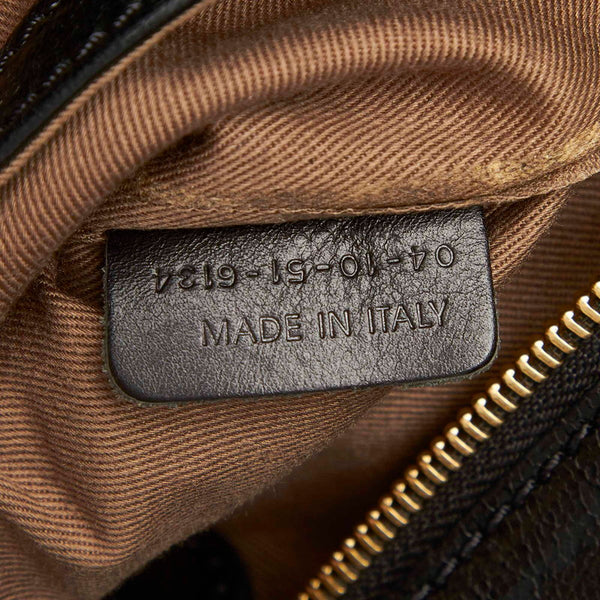 クロエ ベージュ ブラック キャンバス レザー ハンドバッグ レディース Chloe 中古