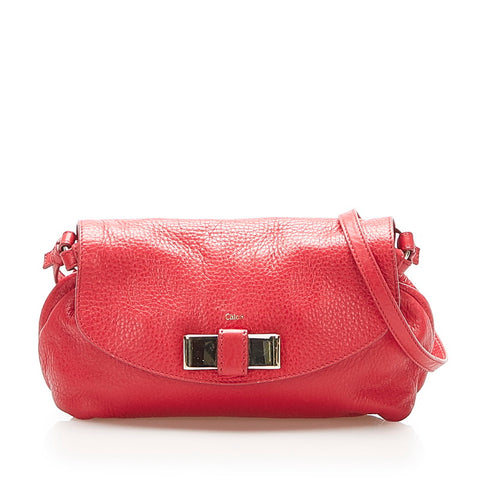 クロエ リボン パッションピンク レザー ハンドバッグ ショルダーバッグ 2WAY レディース Chloe 中古