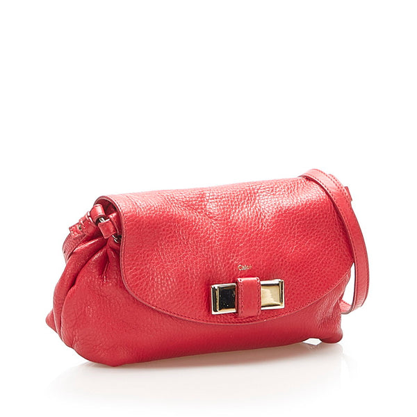 クロエ リボン パッションピンク レザー ハンドバッグ ショルダーバッグ 2WAY レディース Chloe 中古