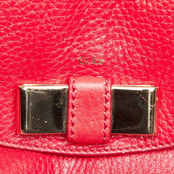 クロエ リボン パッションピンク レザー ハンドバッグ ショルダーバッグ 2WAY レディース Chloe 中古