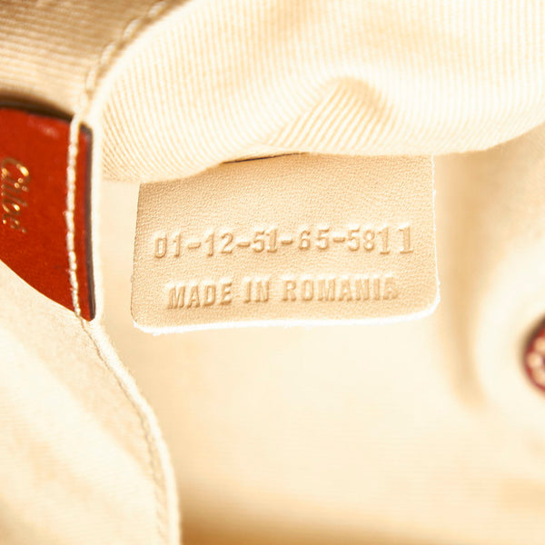 クロエ ベージュ ブラウン キャンバス レザー トートバッグ レディース Chloe 【中古】