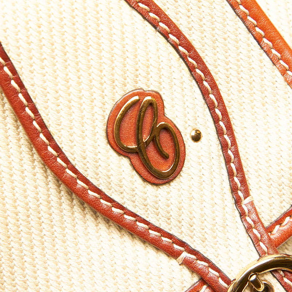 クロエ ベージュ ブラウン キャンバス レザー トートバッグ レディース Chloe 【中古】