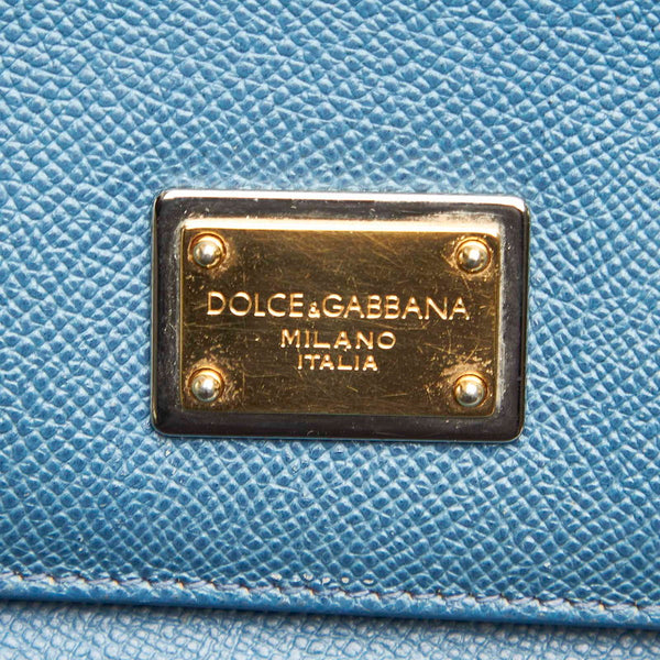ドルチェアンドガッバーナ ブルー グリーン レザー ハンドバッグ ショルダーバッグ 2WAY レディース DOLCE&GABBANA 中古